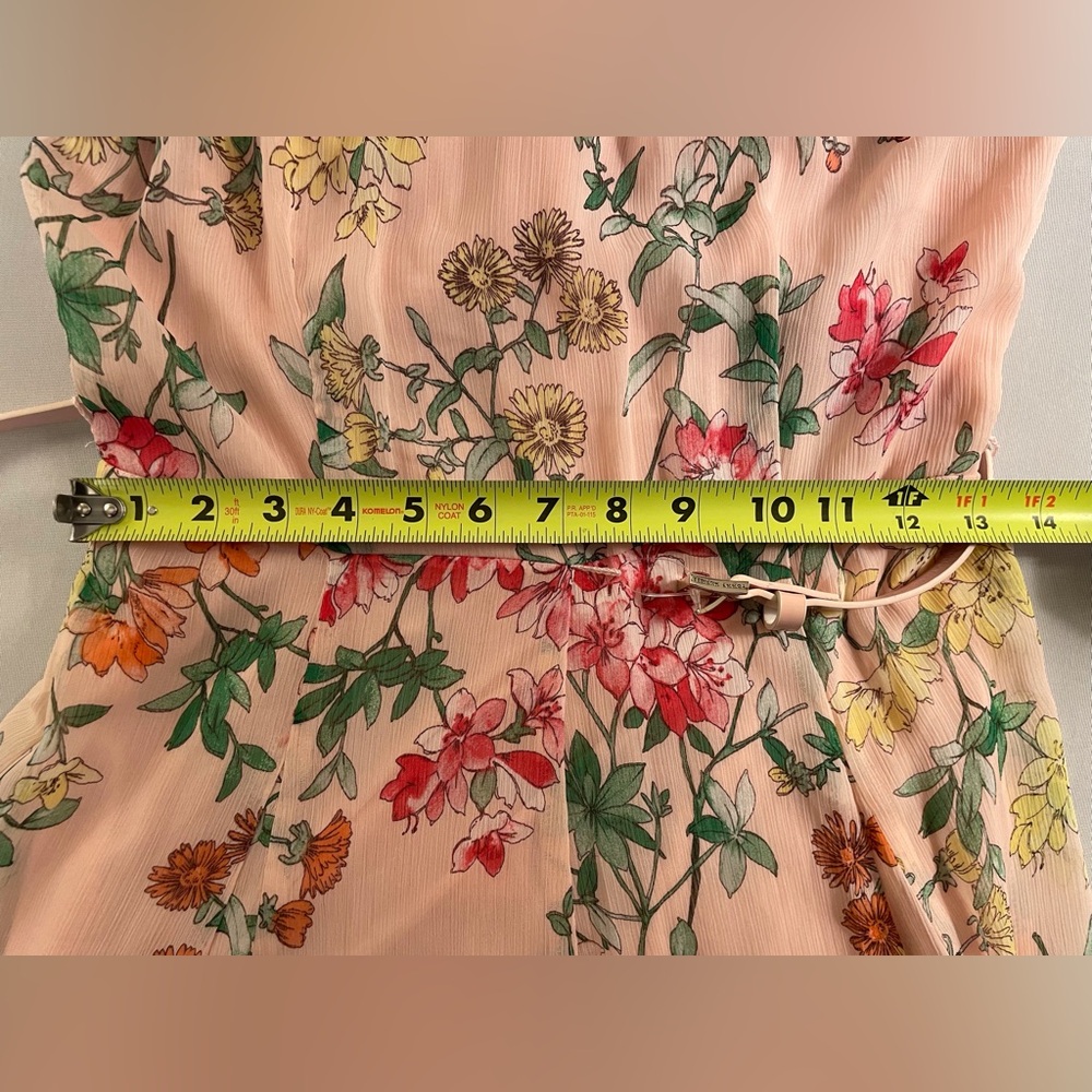 Tommy Hilfiger Belted Chiffon Halter Midi Dress Pink Floral Print Size 4 - Picture 14 of 16